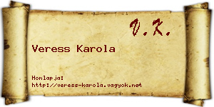 Veress Karola névjegykártya